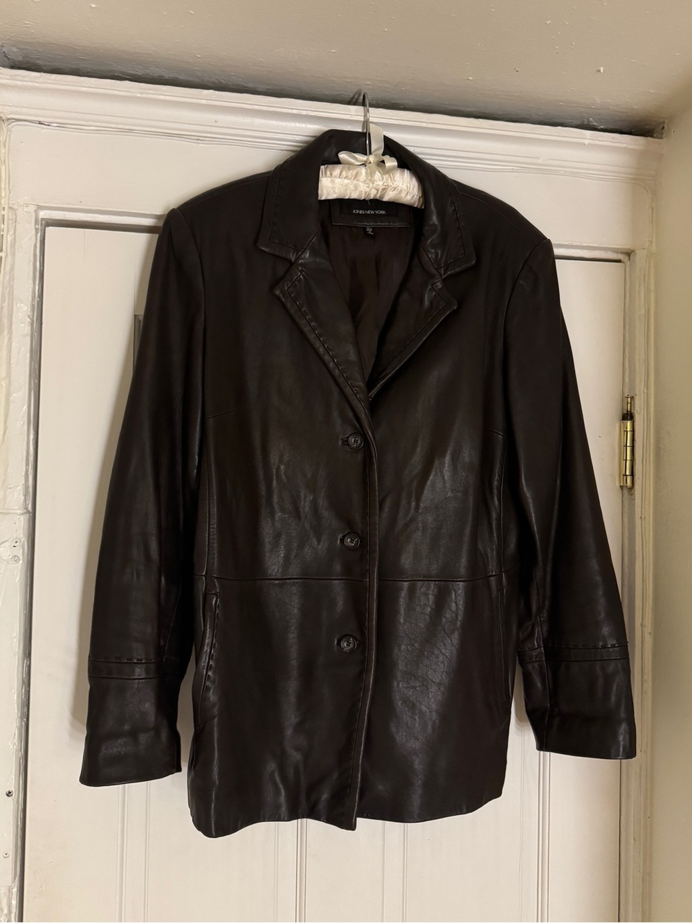 Vintage Black Leather Jacket Size XL